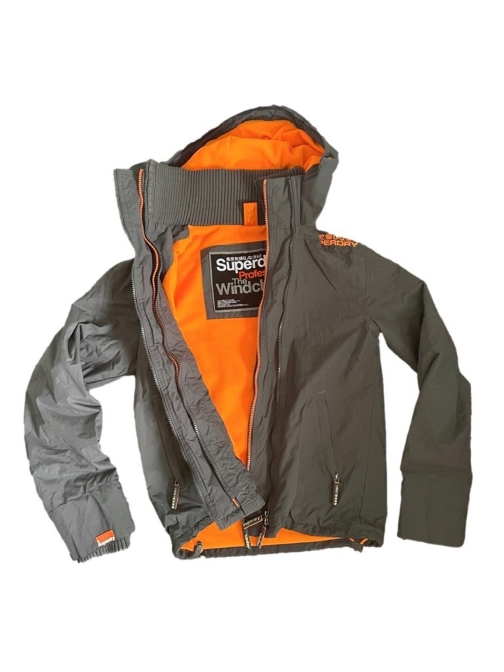 Superdry Professional Windcheater Jacket Grey & Orange